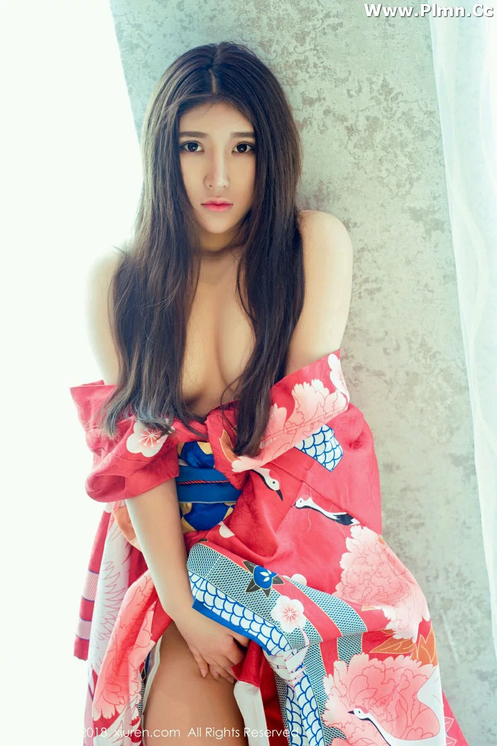 [XiuRen秀人网]No.973_嫩模当然是小熊呀日本花魁和服+蓝色点式比基尼秀完美身材写真42P
